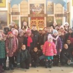 Школьники в храме Рождества Пресвятой Богородицы, г.п.Уваровичи.